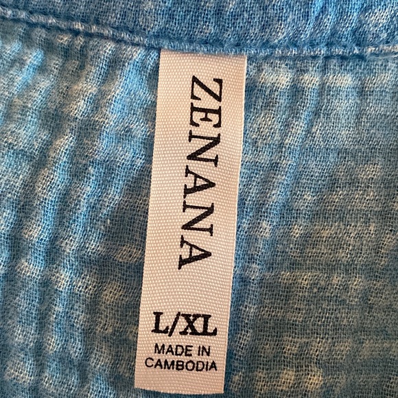 Women's ZENANA Deep Sky Acid Washed Button Down Shirt Dress NWOT - Picture 7 of 8